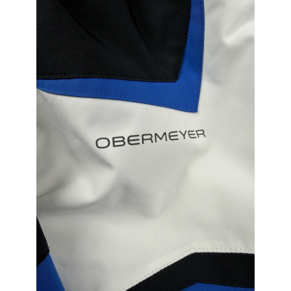 Obermeyer Teen L 14-16 Ski Jacket Blue Black White Hooded Winter Snow Coat Youth - Picture 4 of 16